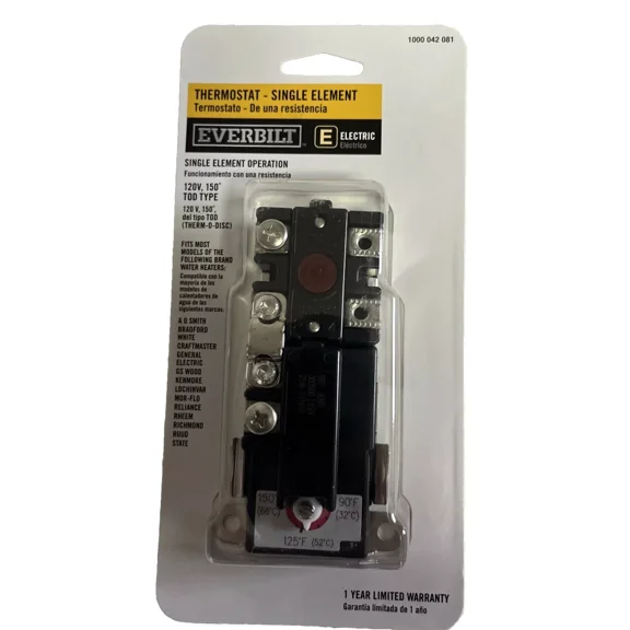 ZYLER- Everbilt T-O-D H/Hlc Single-Element Thermostat For Residential Water Heaters