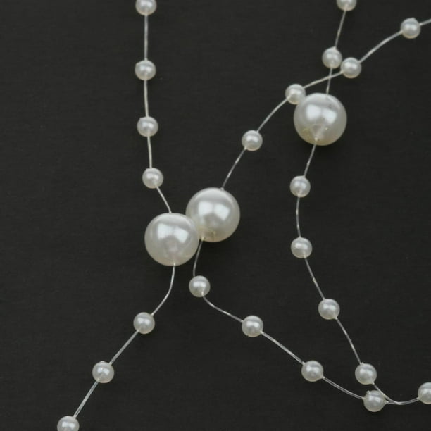 Shangren 5m Pearls Beaded Chain Rope Garland Fishing Line Wedding Banquet Decor Beige Other