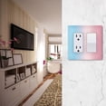 thumbnail image 5 of Yayeee Rocker Switch Wall Plate 3-Gang 6.5"x4.6" Home Decorative Outlet Cover, Light Pink Gradient, 5 of 6