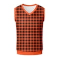 thumbnail image 5 of XIAOCHA Men's Knit Vest V Neck Plaid Print Sweater Warm Casual Office Top, 5 of 6