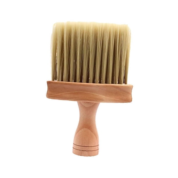 Professional Barber Neck Duster Brush with Ergonomic Wooden Handle for Salon Hair Cutting and Lint Cleaning