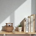 thumbnail image 6 of Brown Owl Rattan Storage Basket with Lid Decorative Home Decor Hand Woven Shelf Organizer Cute Handmade Handcrafted Gift Art Decoration Artwork Wicker Size: Large, 9.5" tall x 9.5" wide x 8" deep, 6 of 8