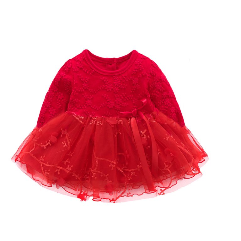 red lace infant dress Cassandra dress lace red