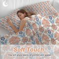 thumbnail image 4 of 3 Piece Orange Blue Geometric Duvet Cover Set Twin Size, Microfiber Comforter/Quilt Cover with Corner Ties and 2 Pillowcases, Southwest Ethnic Country All Season Soft Bedding with Zipper Closure, 4 of 8