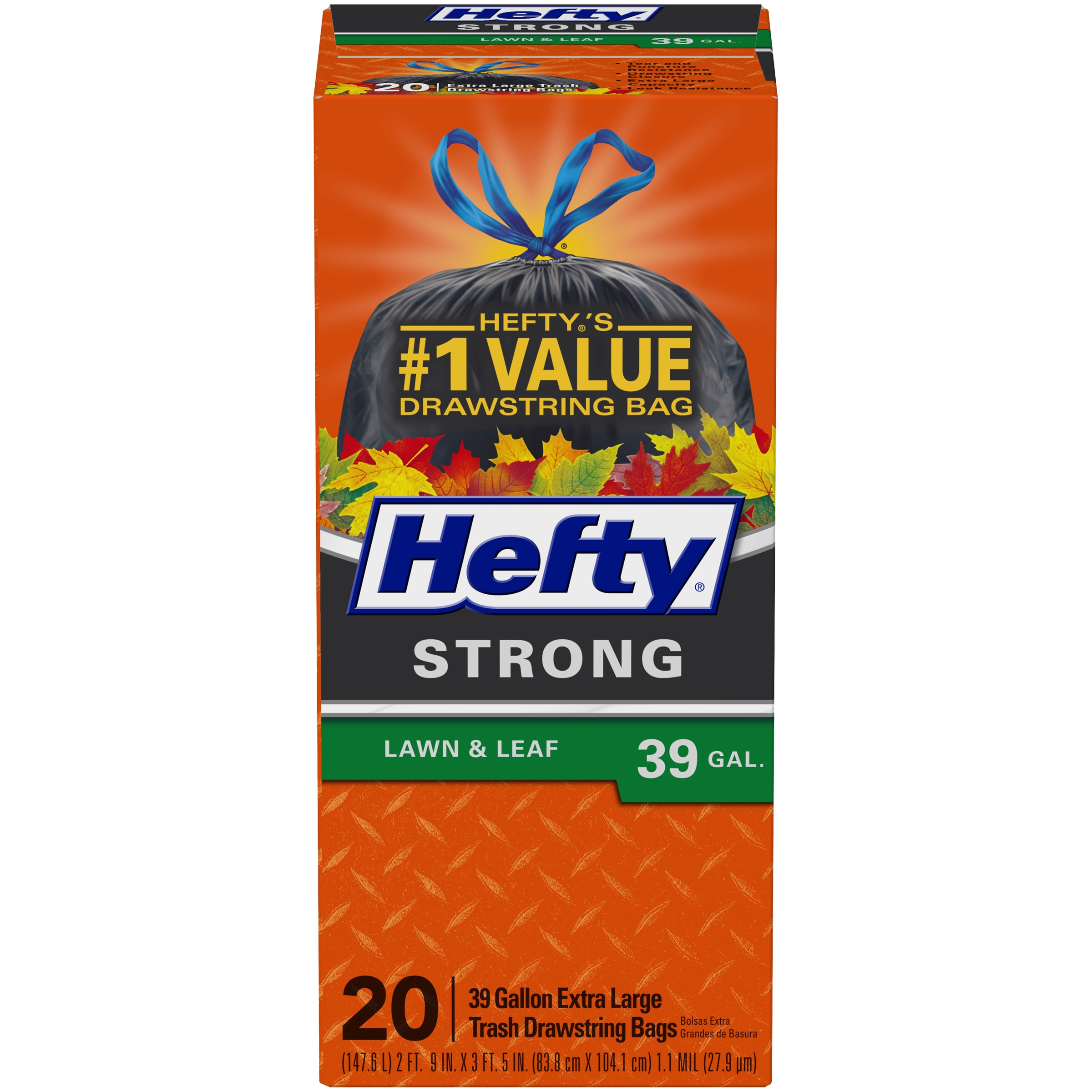 Hefty® Strong Lawn & Leaf Extra Large Trash Bags, 39 Gallon, 20 Bags