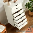 thumbnail image 6 of TUSY 7-Drawer Organizer, Tall Chest of Drawers with Caster Wheels, Alex Drawers File for Home Office, White, 6 of 9