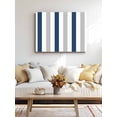 thumbnail image 4 of Navy Blue Striped Wall Art for Living Room,Canvas Picture Wall Decor for Bathroom Bedroom,Geometric Grey White Vertical Stripes Painting Artwork for Office Kitchen Hallway Dining Room Decor 12"x16", 4 of 8
