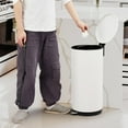 thumbnail image 3 of EuKer Large Trash Can, Stainless Steel Round Garbage Can with Soft-Close Lid & Foot Pedal for Bedroom, Kitchen, White, 3 of 7