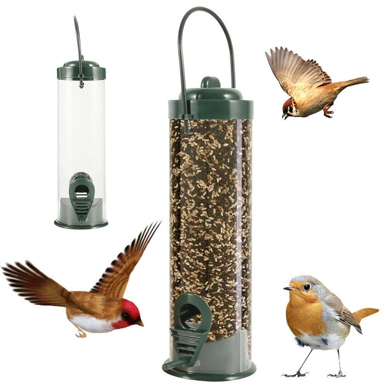 .7 lb Seed Capacity Red Small Tube Bird Feeder Stokes Select Window Bird Feeder .7 lb Seed Capacity Red Small Tube Bird Feeder Stokes Select Window Bird Feeder