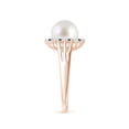 thumbnail image 3 of Angara South Sea Cultured Pearl and Blue Diamond Ring in 14K Rose Gold for Women | June Birthstone Jewelry for Her, 3 of 8