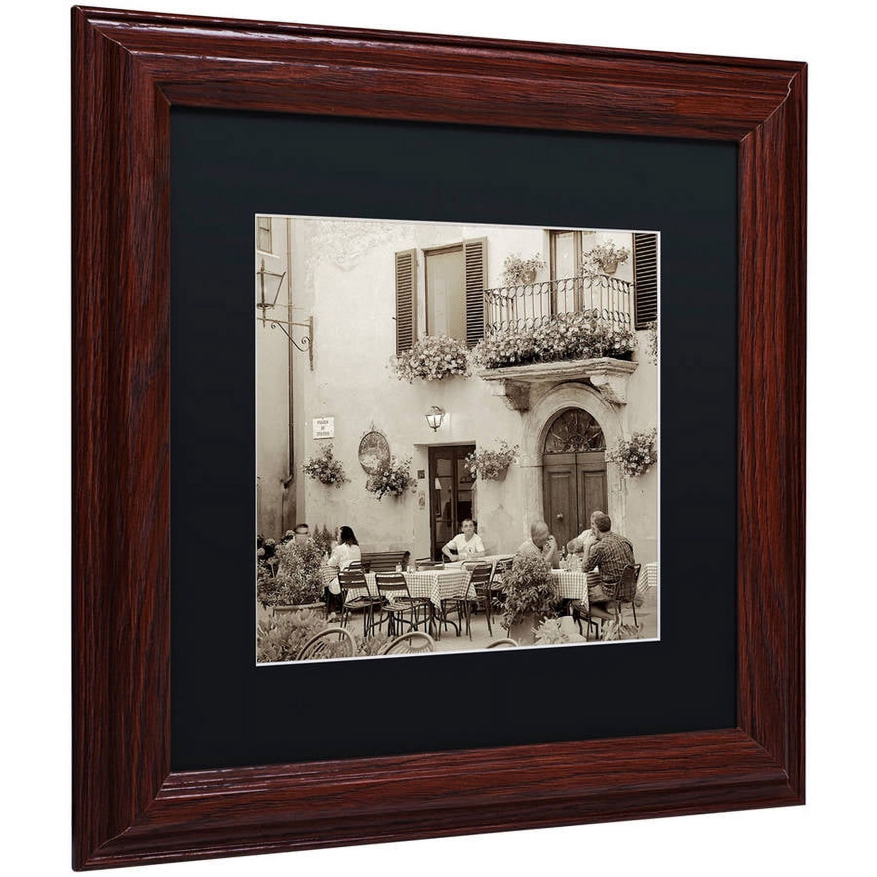 Trademark Fine Art "Tuscany Caffe VI" Canvas Art by Alan Blaustein, Black Matte, Wood Frame