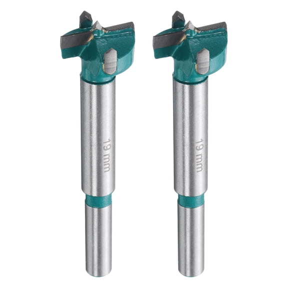 Uxcell 2 Pieces Forstner Drill Bit 3/4" (19mm) Carbide Wood Drill Bit Hinge Hole Opener Round Shank
