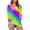 Z3-Multicolour, variant on Women's Long Sleeve Shirt Colourful Rainbow Print T-Shirt Round Neck Tops 70s Hippie Costume Carnival Fancy Dress Outfit Tunic Blouse Casual Streetwear