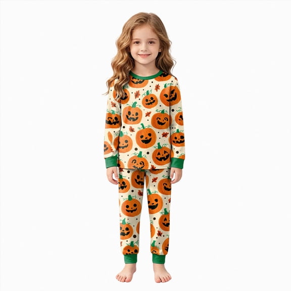 Leey-World Toddler Halloween Pajamas Boy Toddler Pajamas Boys Girls Baby Sets Kids Snug fit 2pcs Long-Sleeve Sleepwear
