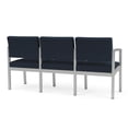 thumbnail image 5 of Lenox Steel Reception Waiting Room 3 Seats Chair / Silver Steel / Blue, 5 of 5