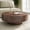 Brown Burl, variant on Gelloan 31.5" Round Fluted Coffee Table, Modern Wood Circle Coffee Table, Veneer Handcrafted Relief Tea Table for Living Room,Natural