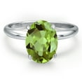 thumbnail image 3 of Gem Stone King 14K White Gold Green Peridot Engagement Ring for Women | 2.80 Cttw | Oval 10X8MM | Gemstone August Birthstone | Size 6, 3 of 6