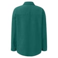 thumbnail image 6 of YDFCWXW Women Fashion Fall Outfits Corduroy Shirts with Pockets Casual Long Sleeve Button Down Blouse Tops Green, XXL, 6 of 6