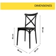 thumbnail image 5 of Set de 4 Sillas Crossback para Comedor o Restaurante Jauz Improvement | Sillas de Estructura Resistente Color Negro, 5 of 5