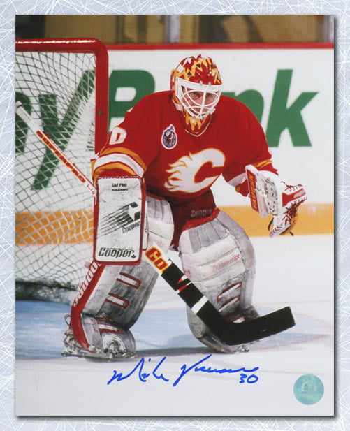 Mike Vernon Calgary Flames Autographed Goalie Mask 8x10 Photo 
