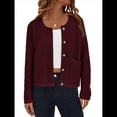 thumbnail image 2 of Suéteres de Punto para Mujer, Moda de Otoño, Larga, Botones, Chaqueta Informal de Moda, Ropa de Invierno. Rojo Ladrillo M, 2 of 9