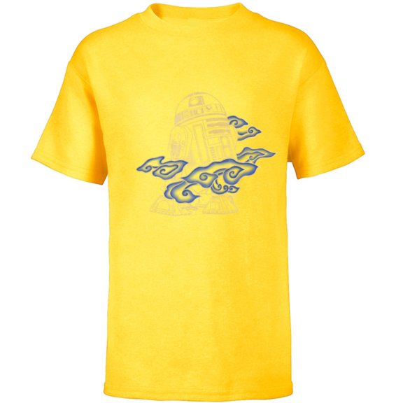 Star Wars R2-D2 Droid In the Clouds - Short Sleeve T-Shirt for Kids - Customized-Yellow