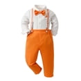 thumbnail image 5 of HAYIMI Toddler Boys Long Sleeve Solid Color T Shirt Tops Suspenders Pants Child Kids Gentleman Outfit Sets Cozy Clothes Sets, 5 of 6