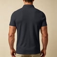 thumbnail image 6 of hoksml Men's Short Sleeve Collared Shirt 3 Button Collared Solid Breathable Regular Fit Golf Top for Business Daily Vacation Casual Wear, 6 of 7
