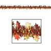 Beistle 12' Flame Resistant Metallic Autumn Leaf Garland; 3/Pack 90300 / Halloween