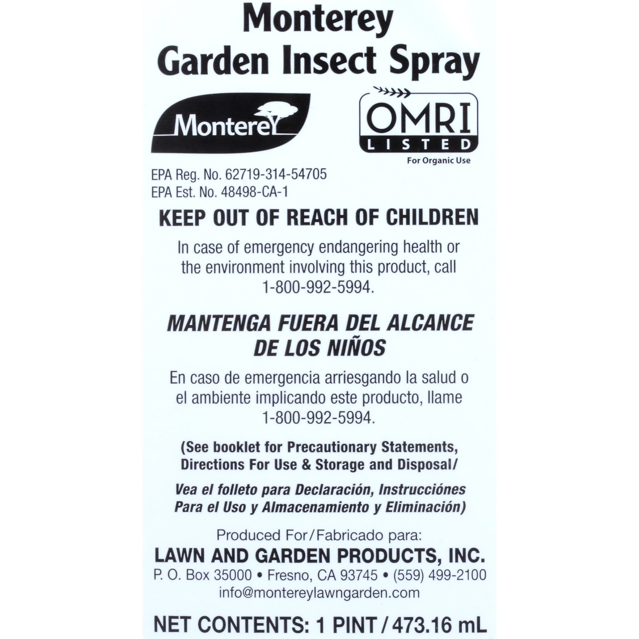 Monterey Garden Insect Spray Concentrate, for Organic Gardening, 16 oz. - image 4 of 9