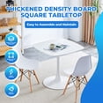 thumbnail image 2 of Miniyam 31.5" Modern Square Dining Table with MDF Top and Metal Base, Space-Saving Design for Small Spaces, White, 2 of 7