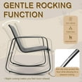 thumbnail image 6 of SUNCROWN 3-Piece Outdoor Rocking Bistro Set, Outdoor Furniture Set with Patio Rocking Chairs, and Glass-Top Table, Small Conversation Set of 3 for Porch, Lawn, Garden, Yard, Balcony, Poolside, Grey, 6 of 7