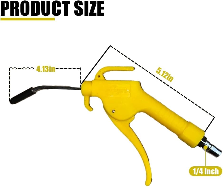 MKEUDQ-Air Blow Gun for Air Compressor, 1/4'' NPT Short Nozzle Pneumatic Air Duster Blow Gun, High Pressure Dust Blower Air Tool for Cleaning Computer, Keyboard, Workshop & Machinery