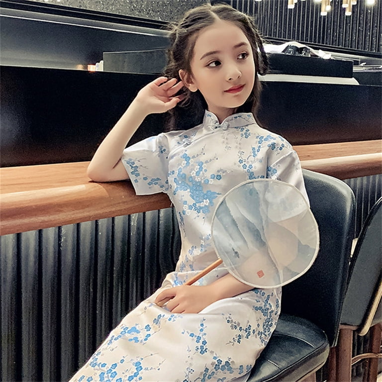 Xxwxyd Girls Cheongsam Dress Short Sleeve Embroidery Lunar New Year Spring Festival Chinese Traditional Outfit Asian Cultural Dress, Adult Unisex, Xxwxyd Girls Cheongsam Dress Short Sleeve Embroidery Lunar New Year Spring Festival Chinese Traditional Outfit Asian Cultural Dress, Adult Unisex,