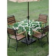 thumbnail image 5 of Square Outdoor Tablecloth with Umbrella Hole Green Spring Floral Outside Table Cloth Waterproof Patio Table Cover Summer Flower Pastoral Zipper Tablecloths for Picnic Party Camping 54x54 Inch, 5 of 8