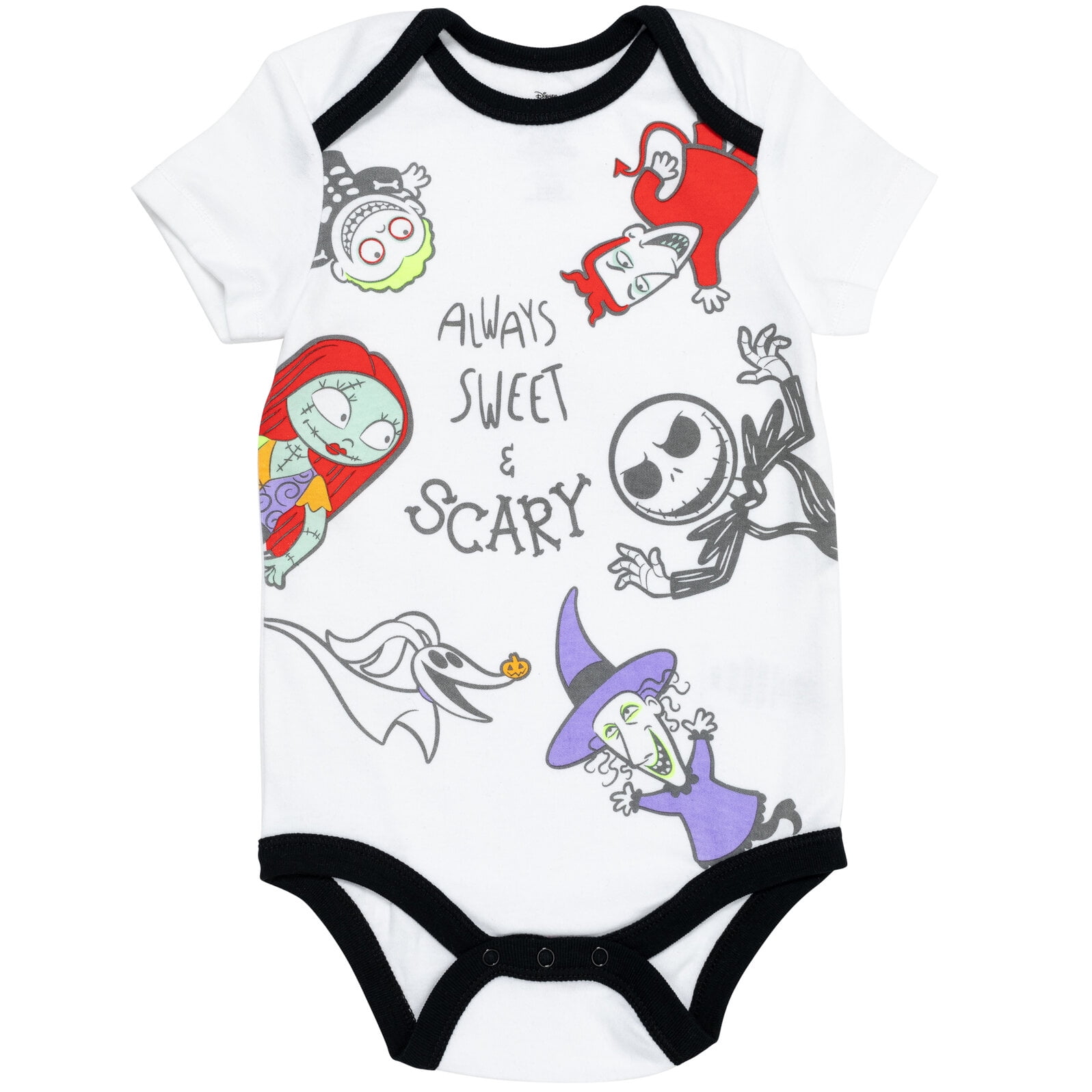 Disney Nightmare Before Christmas Jack Skellington Sally Newborn Baby Boys 5 Pack Bodysuits Newborn to Infant