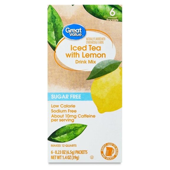 Sugar-Free Iced Tea with Lemon Powdered Drink Mix, 0.23 oz, 6 Packets