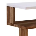 thumbnail image 3 of End Table with 2 Tier Shelves and Panel Legs, Brown and White - Saltoro Sherpi, 3 of 5