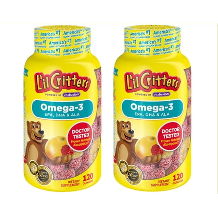 Lil Critters VitaFusion Omega-3 DHA Dietary Supplement, 240 Count (2x120ct)