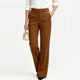 thumbnail image 5 of Oksale Business Casual Pants for Women Office Wear Straight Leg Dress Pants with Pockets Stretch High Waisted Work Pants Brown M, 5 of 7