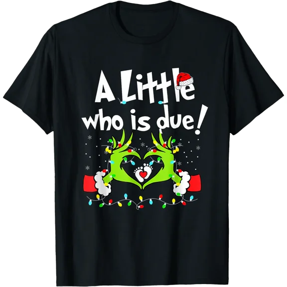 A Little Who Is Due Krismast Pregnancy Announcement T-Shirt