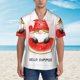 thumbnail image 2 of Balery Watermelon Gnome Camisas hawaianas de manga corta para hombre, camisas playeras de corte holgado, camisas de vacaciones con botones,Medium, 2 of 7