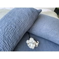 thumbnail image 2 of Soft 100% Turkish Cotton Muslin Bed Shams, Indigo Blue, 20 x 35 inches, King Size 2 Pieces Shams, 2 of 4