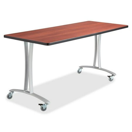 Rumba Tables Fixed T Leg Table With Casters 60 X 24 Finish Cherry Rumba Tables Fixed T Leg Table With Casters 60 X 24 Finish Cherry Tabletop Metallic Gray Base