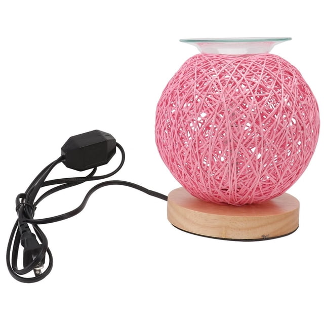 Dsseng 1Pc Rattan Fragrance Lamp Plug In Melting Wax Lamp US Plug for Home Bedroom Kitchen Garage Gifts Décor Aromatherapy Spa