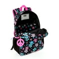 thumbnail image 5 of Schoolyard Vibes Daisy Floral Girls 16" 3 Piece Headphone with Lunch Backpack Set, Black, 5 of 10