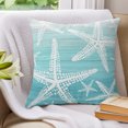 thumbnail image 3 of Pillow Covers 18x18 Set of 2, Turquoise Gray Starfish Throw Pillow Covers Decorative Couch Cushion Cover, Summer Coastal Nautical Ocean Classic Microfiber Soft Pillowcases for Bedroom Living Room, 3 of 9