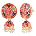 thumbnail image 3 of Efulgenz Indian Jewelry Bollywood Antique Faux Pearl Beads Drop Floral Jhumka Jhumki Dangle Earrings Set, 3 of 4