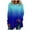 Blue, variant on ATOYSOY Womens Blouses Dressy Trendy Long Sleeve Loose Blouse Round Neck Pullover Floral Tunics Tops Crew Neck Sweatshirts Black L