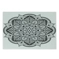 thumbnail image 1 of Mandala Cutting Board, Ringed Floral Pattern with Ornate Tile and Lines Boho Circle Art Motif, Decorative Tempered Glass Cutting and Serving Board, Small Size, Black White, by Ambesonne, 1 of 1